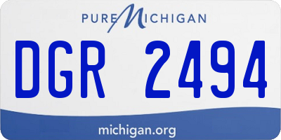 MI license plate DGR2494