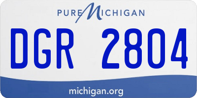 MI license plate DGR2804