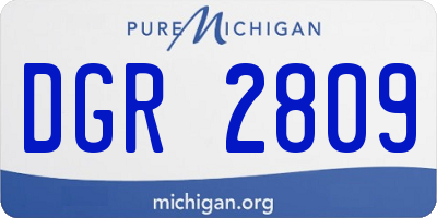MI license plate DGR2809