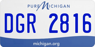 MI license plate DGR2816