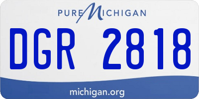 MI license plate DGR2818