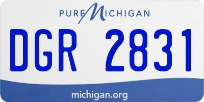 MI license plate DGR2831