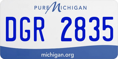 MI license plate DGR2835