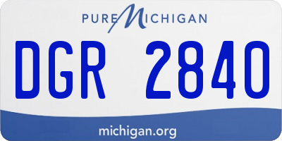 MI license plate DGR2840