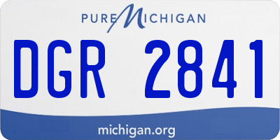 MI license plate DGR2841