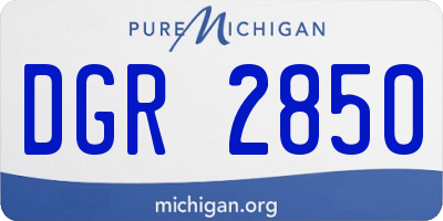 MI license plate DGR2850