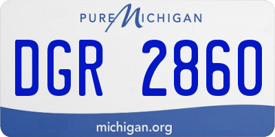 MI license plate DGR2860