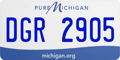 MI license plate DGR2905