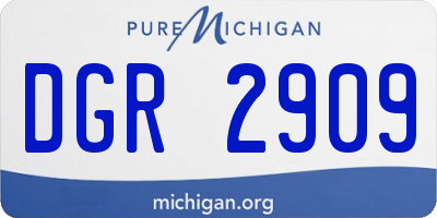 MI license plate DGR2909