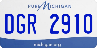 MI license plate DGR2910