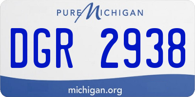 MI license plate DGR2938