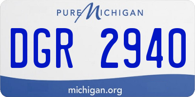 MI license plate DGR2940