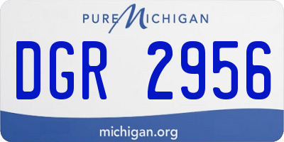 MI license plate DGR2956