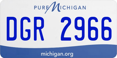MI license plate DGR2966