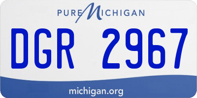 MI license plate DGR2967