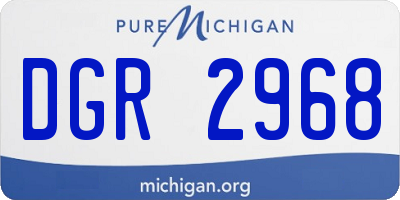 MI license plate DGR2968