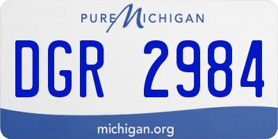 MI license plate DGR2984