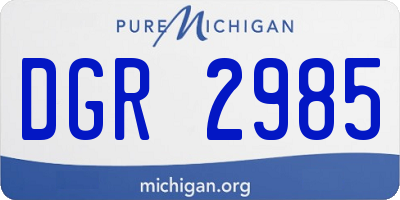 MI license plate DGR2985