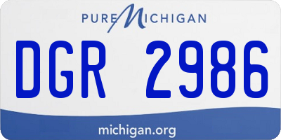 MI license plate DGR2986