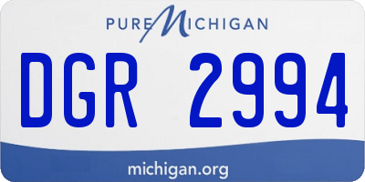 MI license plate DGR2994