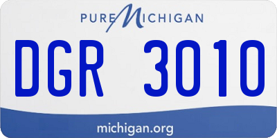 MI license plate DGR3010