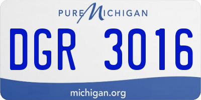 MI license plate DGR3016