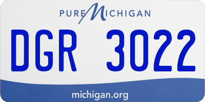 MI license plate DGR3022