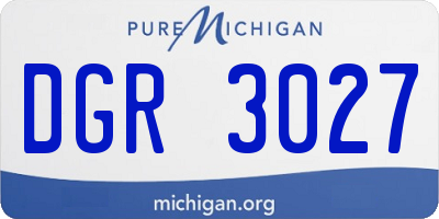 MI license plate DGR3027