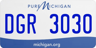 MI license plate DGR3030