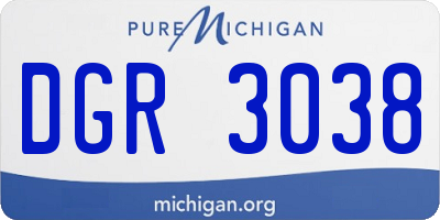 MI license plate DGR3038