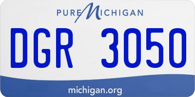 MI license plate DGR3050