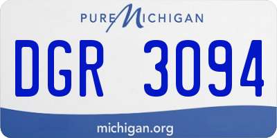 MI license plate DGR3094