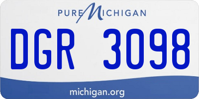 MI license plate DGR3098