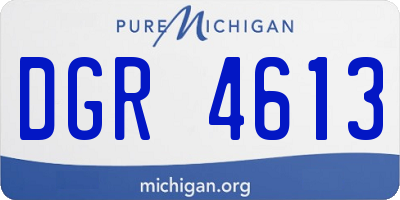 MI license plate DGR4613