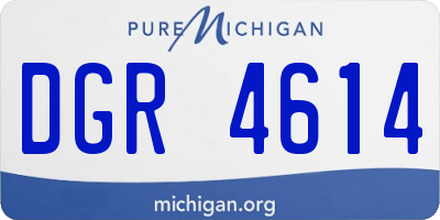 MI license plate DGR4614