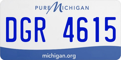 MI license plate DGR4615