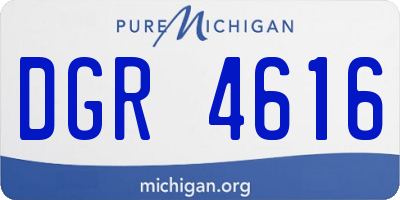 MI license plate DGR4616