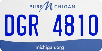 MI license plate DGR4810