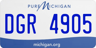 MI license plate DGR4905