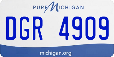 MI license plate DGR4909