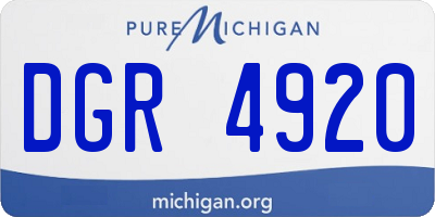 MI license plate DGR4920