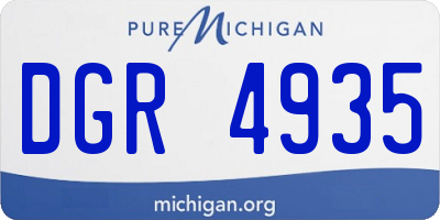 MI license plate DGR4935