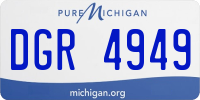MI license plate DGR4949