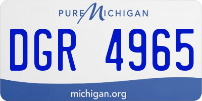MI license plate DGR4965