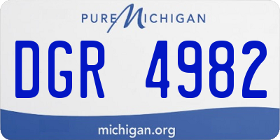 MI license plate DGR4982