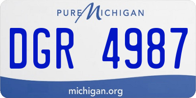 MI license plate DGR4987
