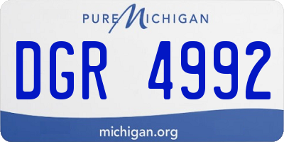 MI license plate DGR4992
