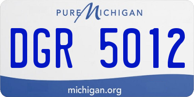 MI license plate DGR5012