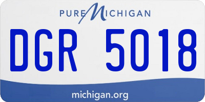 MI license plate DGR5018