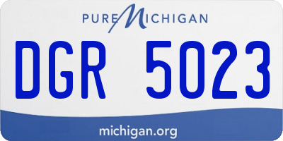 MI license plate DGR5023